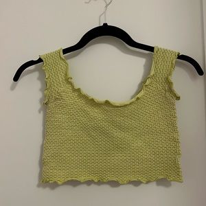 Free People Intimately cropped neon smocked top